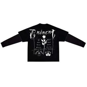 Camiseta Vintage de Alta Calidad con Estampado DTG Personalizado, Moda Y2K, Ropa Urbana, Camiseta de Doble Capa Extra Grande para Hombre, Estilo Hip Hop - Product Image 3