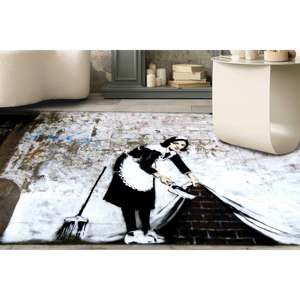 Alfombra con Diseño de Grafiti de Banksy: Alfombra Antideslizante con Estampado Decorativo, Alfombra Suave con Pelo Corto - Product Image 1