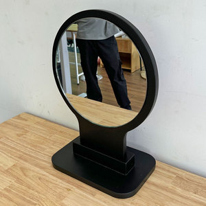 GNG005 Round Black Desktop Makeup <b>Mirror</b> Single-Sided Standing Beauty LED <b>Compact</b> <b>Mirror</b> - Product Image 3