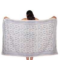 Sarong d'été en coton léger fait à la main imprimé parfait plage écharpe de plage maillot de bain pour femmes cadeau de couverture pour elle