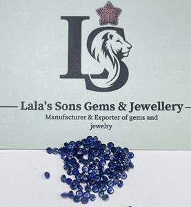 พลอยไพลินสีน้ำเงินธรรมชาติคุณภาพสูง ขนาด 1.5-2.5 มม. ทรงกลมเจียระไนแบบบริลเลียนท์ สีน้ำเงินรอยัล  ปรับขนาดแล้ว สำหรับทำสร้อยคอ - Product Image 5