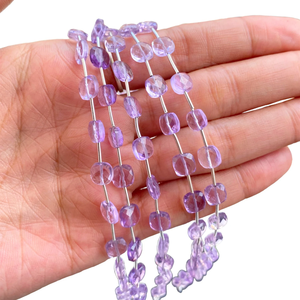 Perles en forme de coussin en gros 6mm améthyste naturelle à facettes pour la fabrication de bijoux au prix d'usine - Product Image 1