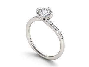 Joyería Boda Compromiso 18K Oro 2ct Corte Redondo Quilate VVS EF Color Lab Grown Diamond Ring - Product Image 6
