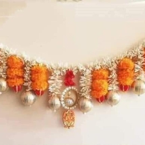 Indian Handmade Flower Bandarwar With <b>Mat</b> Rangoli Swastik Rangoli for Home Decorations Wedding Decorations Diwali Decoration - Product Image 2