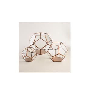 ชุดกล่องเก็บการ์ดสำหรับงานแต่งงานและงานอีเวนต์มี3ขนาดให้เลือกกรอบโลหะสีโรสโกลด์และแก้วใส - Product Image 1