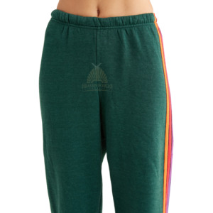 Pantalon de jogging en polaire pour femme, rouge, hiver, avec cordon de serrage personnalisé, style devant plat, décontracté, avec impression de logo superposé et perles - Product Image 4