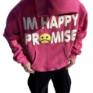 Luxury Men's Hip Hop Oversized Hoodie Heavyweight 3D Puff Design Custom Logo <b>Letter</b> <b>Foam</b> Printing for Winter - Product Image 1