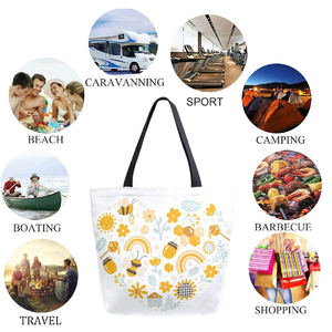 Sac fourre-tout en toile de coton de qualité supérieure, réutilisable, écologique, avec logo personnalisé, pour commandes promotionnelles en gros et OEM - Product Image 5