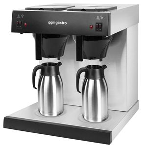 เครื่องชงกาแฟแบบกรองคู่เชิงพาณิชย์ - 2x 2.0 ลิตร - 2.8 กิโลวัตต์ - พร้อมระบบเติมน้ำด้วยมือและเตาอุ่น 2 หัว - รวมอุปกรณ์ กระติกน้ำสุญญากาศ 2 ใบ - Product Image 4