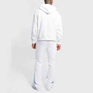 2025 fabricant de gros imprimé personnalisé hommes survêtement empilé à capuche manches longues avec logo avant prix raisonnable ensemble délavé - Product Image 2