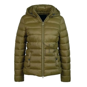 Women's Stylish Lightweight Nave <b>Blue</b> Puffer Jacket with Attached White Hood Breathable <b>Canvas</b> Waterproof Feature - Product Image 3