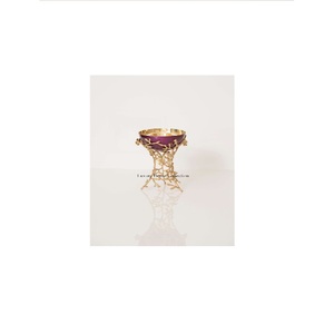 Gold Color <b>Tree</b> Branch Shape Holder and Burner <b>Stand</b> and Bowl Shape Metal Pink Color Burner Best Quality Attractive Supplies - Product Image 1