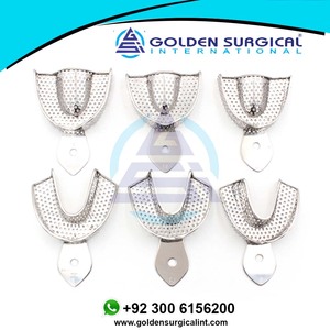 Plateau porte-dents autoclavable 6 pièces, plateau d'empreinte dentaire en acier inoxydable supérieur et inférieur, instrument de dentisterie - Product Image 3