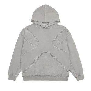 Nueva llegada pulóver de manga larga personalizado con bolsillos de canguro de talla grande ropa de hombre Sudadera con capucha de lavado ácido - Product Image 1