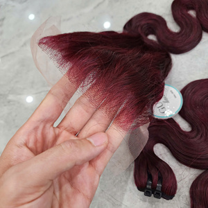 ผมต่อเวียดนามแท้ 100% แบบเวอร์จิ้น ซุปเปอร์ดับเบิ้ลดรอว์น แบบเย็บสองชั้น ลอนบอดี้เวฟ แบบมัดเป็นช่อ โปร่งใสสำหรับต่อผม - Product Image 2