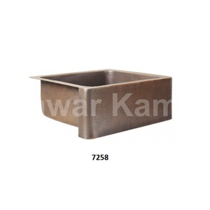 Évier de cuisine rectangulaire en cuivre antique martelé artisanal Design antique Évier de cuisine en cuivre d'aspect moderne - Product Image 2