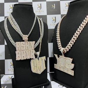 Pendentifs et breloques en argent 925, bijoux fins, certifiés IGI, plaqués or 14 carats, diamant taille brillant, forme de cœur, style hip-hop, unisexe - Product Image 2