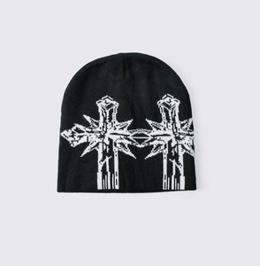 Casquette d'hiver personnalisée en profondeur imprimé bouffant Mohair tricoté chapeau chaud avec manchette de ski Jacquard bonnet imprimé numérique - Product Image 5