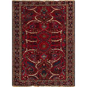 Alfombras de Lana Anudadas a Mano Aalam, Estilo Kilim con Medallón Rojo Naranja, para el Hogar, Rectangulares de 9x12, Abstractas, para Pasillo o Entrada -Paem-1373 - Product Image 1
