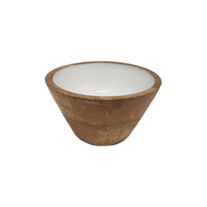 Venta al por mayor a granel naranja esmalte impresión madera forma redonda frutero Mesa Hogar y hoteles comida y aperitivos cuencos para servir hechos a mano - Product Image 6