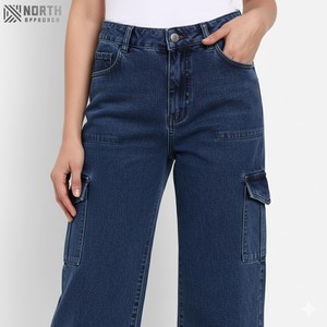 Pantalon évasé de bonne qualité à prix abordable pour femme au look classique Article frais Jeans évasé respirant de style luxueux pour femme - Product Image 4
