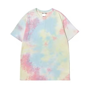 Haute qualité 100% coton cravate teinture t-shirt sur mesure t-shirts votre propre marque goutte épaule à manches courtes surdimensionné hommes T-shirts - Product Image 5