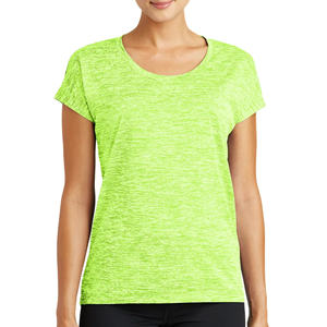 Camisetas de poliéster 100% de alta calidad para mujer con logotipo personalizado cuello de manga corta transpirable ecológico hecho en Bangladesh - Product Image 5