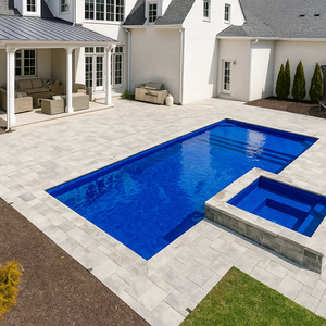 Personalizado 8m 10m al aire libre enterrado de fibra de vidrio Swim Spa piscina grande prefabricada Jacuzzi para jardín casa familiar - Product Image 4