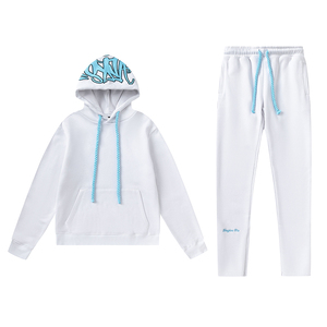 High Quality Custom Casual Clothing Blank <b>Plain</b> Vintage Pullover <b>Tracksuits</b> Set for Men Top Selling Sweat Suits For Man - Product Image 6