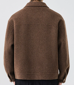 Veste en laine pour homme, fermeture à glissière, veste en polaire durable, col montant, veste décontractée d'hiver, veste unie teinte, veste patchwork - Product Image 2