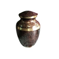 Urna Funeraria de Lujo al por Mayor, de Latón Negro y Dorado con Diseño Floral, Duradera, Ecológica, Decorativa para Mesa, Conmemorativa para Adultos