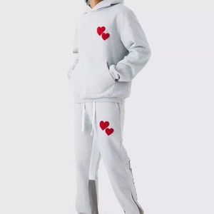 ชุดวอร์มแบบสวมหัวพิมพ์ลายหัวใจบ็อกซี่ชุดวอร์มแบบลำลองระบายอากาศได้คุณภาพสูง - Product Image 1