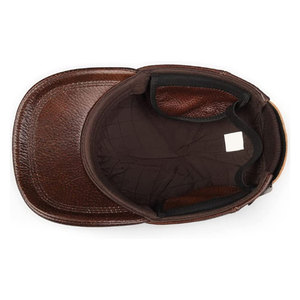 Casquette en cuir de vache véritable de fabricant professionnel de meilleure qualité/casquette en cuir léger de conception OEM personnalisée - Product Image 6