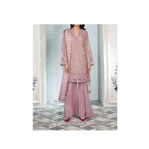 Vente en gros pakistanais 2025 dernier décontracté trois pièces Shalwar Kameez ensemble femmes robes en lin d'hiver les plus vendues - Product Image 1