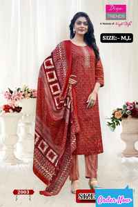 Coton de collection de qualité supérieure avec pantalon Kurti brodé et fabricant de gros Dupatta de l'Inde au taux le plus bas - Product Image 6