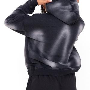 เสื้อฮู้ดผ้าซักแบบกรดของผู้หญิงเสื้อมีฮู้ดผ้าฝ้าย100% เสื้อกันหนาวโอเวอร์ไซส์สไตล์วินเทจผ้าแคนวาสโลโก้ด้านหน้า - Product Image 6