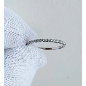 Round Cut Moissanite Diamond Wedding <b>Band</b> Stylish <b>Sterling</b> <b>Silver</b> <b>Ring</b> - Product Image 1