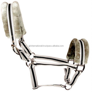 Équipement cheval personnalisé produits équestres licol de cheval en Nylon léger de luxe avec rembourrage en molleton de vison doux sur la couronne - Product Image 2