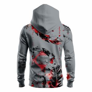 เสื้อฮู้ดแขนปกติของผู้ชายผ้าฟลีซโอเวอร์ไซส์พิมพ์ลาย3D แบบซับลิเมชันดีไซน์ล่าสุด - Product Image 6