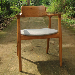 Solid Wood <b>Dining</b> <b>Armchair</b> with Upholstered Seat - Product Image 1