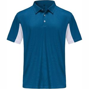 Polo Personalizado de Manga Corta para Hombre, Mezcla de Algodón Premium, Diseño de Bloques de Color Blanco, Negro y Rojo, Ropa de Golf Informal y Transpirable, OEM - Product Image 5