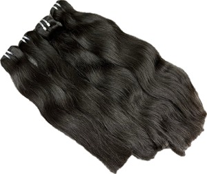 ผมดิบสีดำแบบ100% ช่อผมดิบแบบตรงจากธรรมชาติช่อผมคนหนึ่ง - Product Image 3