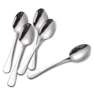 Cucharas de mango largo plateadas al por mayor, cuchara de comedor de acero inoxidable, cuchara de postre para hotel, restaurante y hogar - Product Image 3