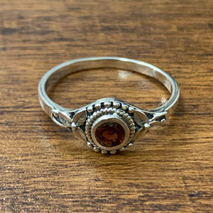 2.4 Grams Statement <b>Garnet</b> <b>Ring</b> Yellow Gold and Platinum Invisible Setting Everyday Wear Gemstone Jewelry - Product Image 1