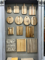 Houten snijplank met handvat, natuurlijk massief houten snijplank, serveerplank voor de keuken, aangepaste logo's, OEM fabrieks prijs, groothandel