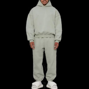 Survêtement baggy pour hommes, ensemble deux pièces élégant avec sweat à capuche et pantalon, design confortable pour les sports de gym ou le salon à la maison - Product Image 5