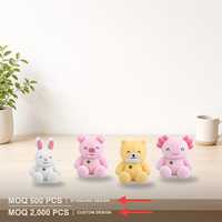 Série Lucky, mini jouets en peluche en velours perlé de 13 cm, 8 styles : cochon, chat, lapin, axolotl, koala, ours, singe, renard, cadeau pour enfants