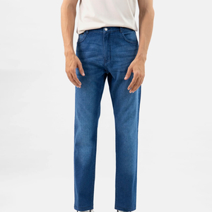 Pantalones Vaqueros de Mezclilla de Corte Acampanado para Hombre, de Alta Calidad, Ajuste Personalizado, Cintura Media, OEM, Ropa de Verano, Diseño Estampado, Tallas Grandes, Decoración con Parches - Product Image 4