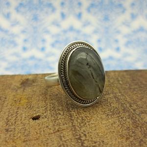 Labradorite naturelle 925 bijoux en argent Sterling faits à la main bagues en argent fin occasion de mariage diamant en vrac fabricant en gros - Product Image 3