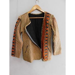 High Quality Winter Breathable Quilted Short Vintage Cotton <b>Kantha</b> <b>Jacket</b> Indian Women Hand-Block Floral Printed Casual Pocket - Product Image 3